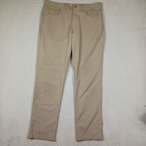 Tasc Performance Men 33x32 Straight Leg Pants Tan Khaki Technical Five Pocket